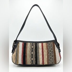 Vintage Fossil Patchwork Shoulder Bag | Y2K Boho Mixed Media Purse Black Leather